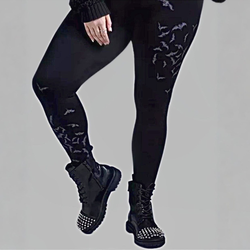 TORRID Nightfall "Bat's Flight" Deep Black Leggings NWT‎ Size 3X - Picture 5 of 11